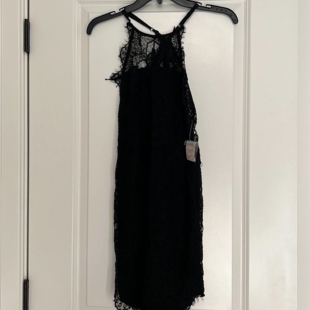 Free People Intimately She's Got It Lace Slip Dress Size Small Black High Neck - Picture 4 of 9
